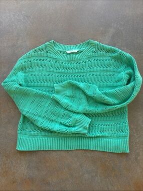 ⭐️5 for $20⭐️ Marks and Spencer open stich green sweater age 13-14